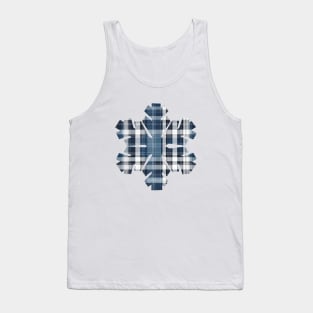 Ice Blue Plaid Snowflake Tank Top